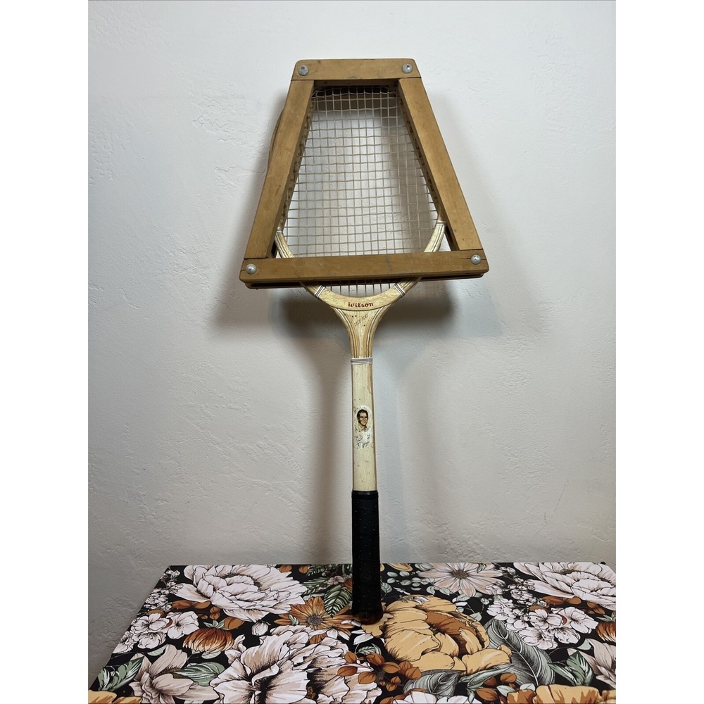 Vintage Wilson Bobby Riggs, 4 3/8, strung, picture, collector Item